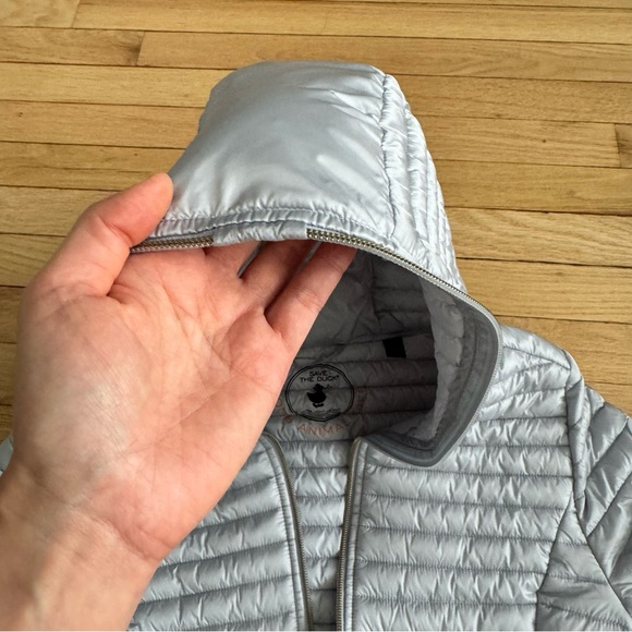 Like new Save the Duck Alexis lightweight puffer jacket in silver blue - Picture 4 of 16